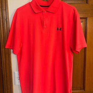 Under Armour Men's Bright Red Polo Shirt - Men’s Medium